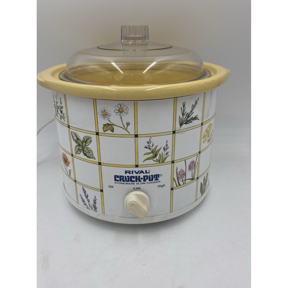 Rival Crock Pot Slow Cooker 3120 Yellow Sunflower 2.5 Quart